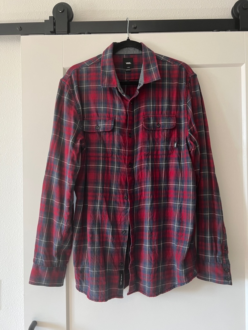 Vans Red and Navy Plaid Flannel Shirt